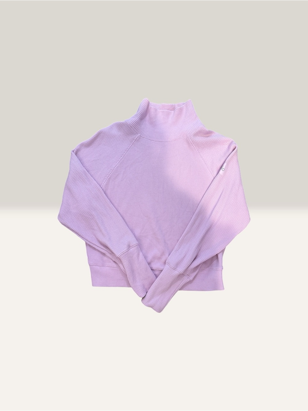 alo waffle mock neck sweatshirt Sugarplum pink XS
